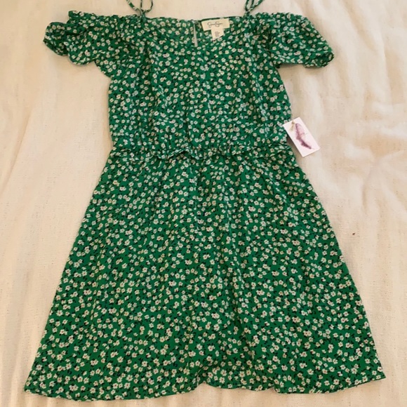 NEW Jessica Simpson Off-Shoulder Green Daisy Dress
